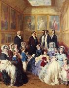 Franz Xaver Winterhalter Queen Victoria and Prince Albert with the Family of King Louis Philippe at the Chateau D'Eu Spain oil painting artist